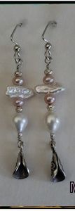 Sterling silver and pearl earrings